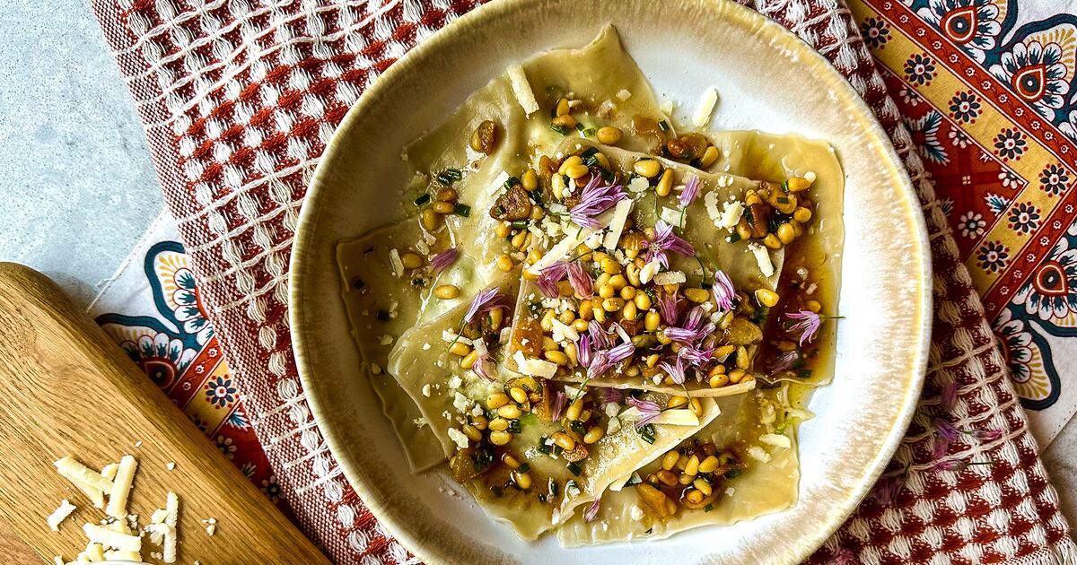 Bob Blumer's Spring Pea and Ricotta Ravioli with Garlic-Pine Nut Brown ...