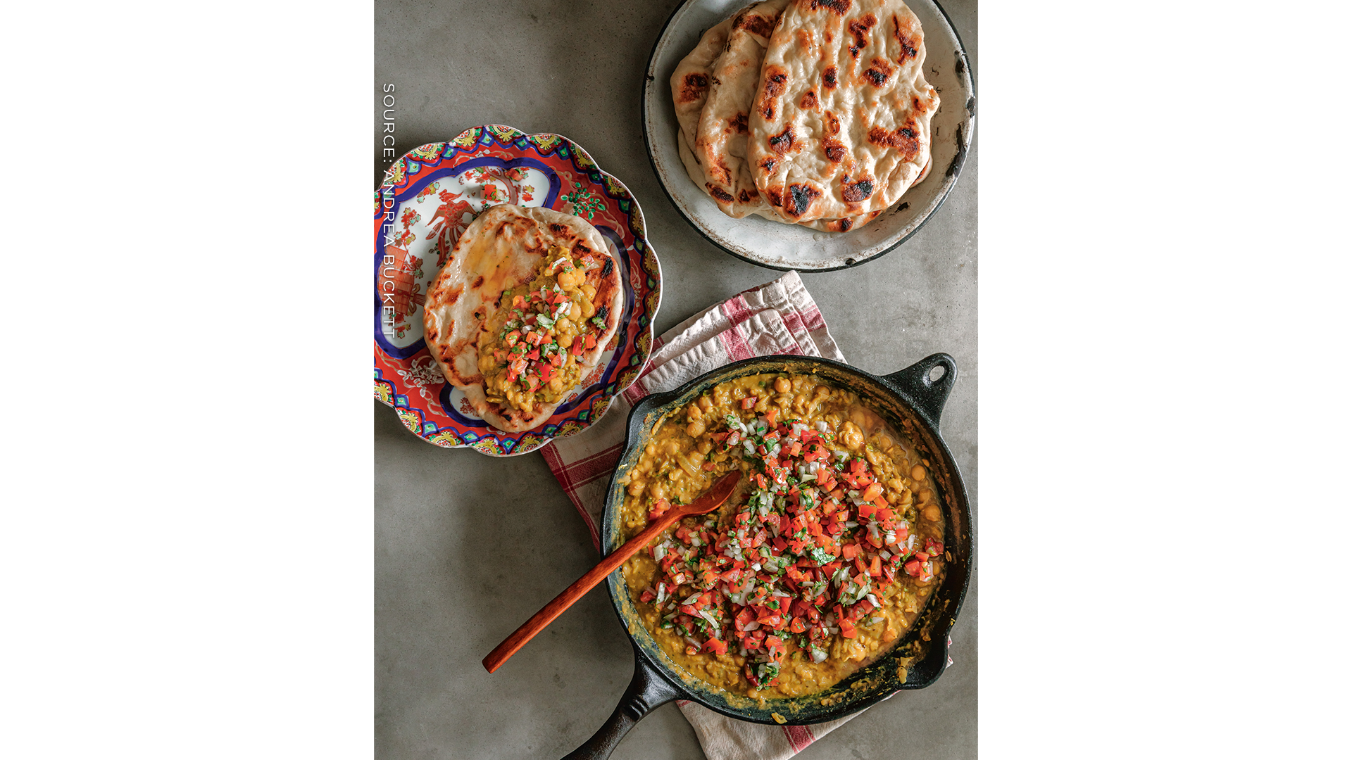 Curried Chickpea Flatbread with Fresh Tomato Relish