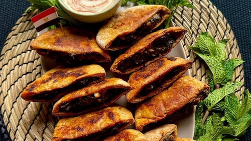 Egyptian Hawashi with Tahini Sauce