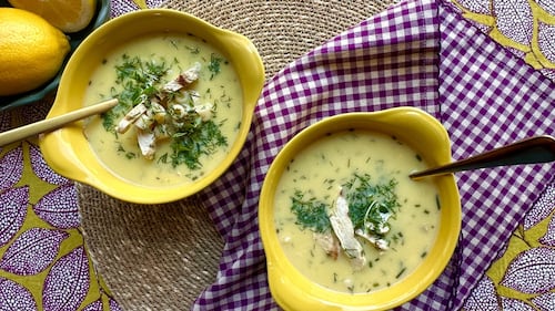 Grilled Chicken Avgolemeno Soup