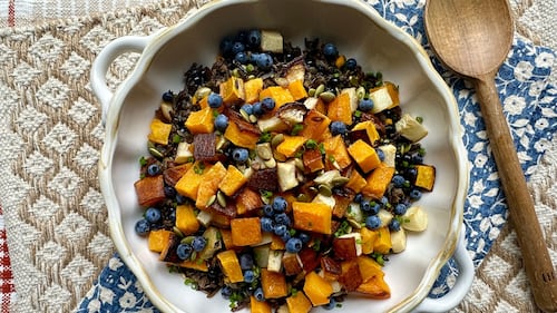 Fried Wild Rice Bowl with Roasted Squash & Maple Glaze