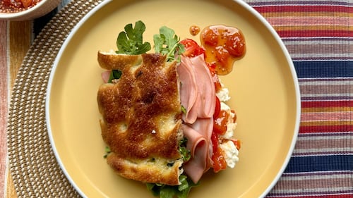 Mortadella Sandwich with Peach Mostarda